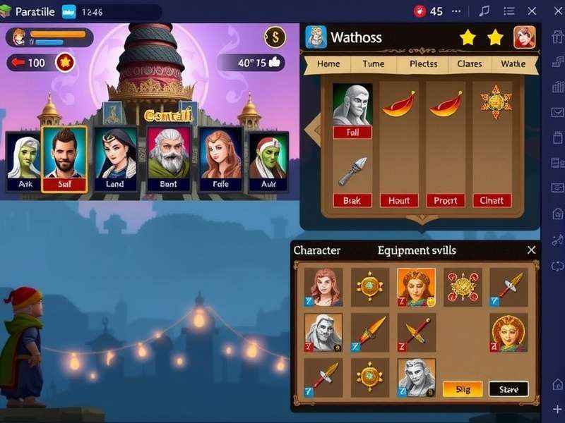 Agate Ascent King gameplay screenshot showing character selection and combat interface